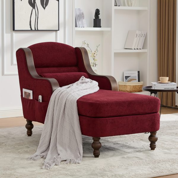 product-fancy-5d4f539a-05ba-49fd-a519-037f4baedf8a Large Indoor Chaise Lounge, Fabric Single Sofa Bed Featuring a Spacious Seat, Upholstered Relaxing Armchair, Reading Couch Collection for Living Room And Bedroom