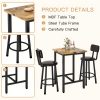 product-fancy-5d531056-5004-438f-b27c-e086d1ad4ba1 Bar Table And Chairs Set For 2, 3pcs Square Bistro Pub Table With 2 PU Upholstered Stools, Counter Height Dining Table And Chairs Set, Pub Hight Dining Table Set Other(Furniture) For Kitchen, Living Room, Small Spaces, Rustic Brown