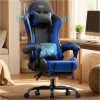 product-fancy-5d67f99b-ce32-409b-8743-0e77b4e2f89e Gaming Chair with Massage Lumbar Support Ergonomic Computer Chair for Adults with Footrest and Lumbar Support with 360° Swivel Seat PU Leather Office Chair, Crafted From Durable Faux Leather, Best Gift for Father and Boyfriend