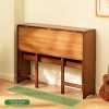 Multipurpose Folding Desk, 40.6 Inch Wide Wooden Table (Folds to 9.8in) - Space Saving Design with Storage for Home Office, Dining & Study