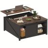 product-fancy-5da03aaf-1d41-4ca2-b314-5ed2e513c23b Lift Top Coffee Table with Storage, Square Wood Coffee Tables with Large Hidden Storage Compartment and Adjustable Shelves, Multi-Function Farmhouse Coffee Table for Living Room, Bedroom and Home Office