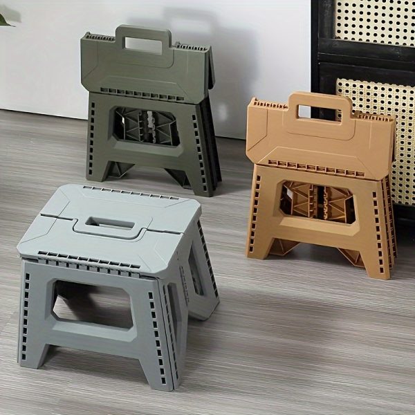product-fancy-5dd475c7-c5de-43a0-839c-91f31708e424 Heavy-Duty Thickened Portable Folding Stool with Handle - 1 Pack Square Plastic Collapsible Stool for Indoor, Gatherings, Picnic, Fishing | Durable PP, Adult-Supporting up to 330lbs, No Electricity or Batteries Needed