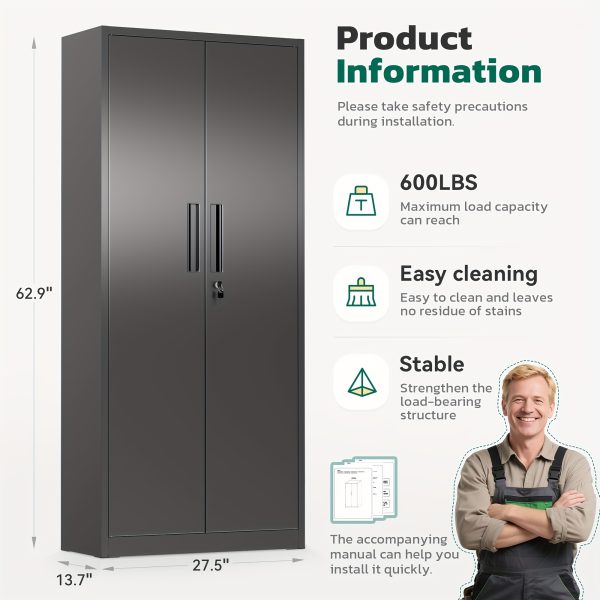 product-fancy-5e3cfabb-d860-4c57-8abe-6372db355a5c Lockable Metal Filing Cabinet, Metal Filing Cabinet, Used For Storing Documents And Office Supplies, Equipped With A Door And Shelves, Is A Modern Style Filing Cabinet, Convenient To Use And With A Small Footprint.