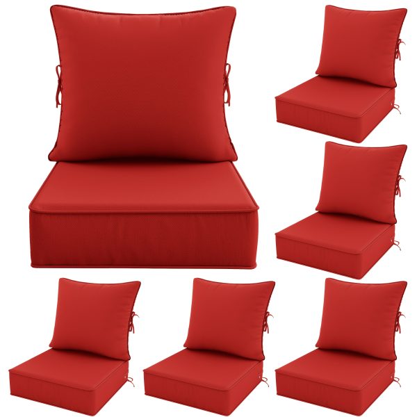 product-fancy-5e47173c-0ce5-4869-aa94-03389ada734c Outdoor Cushion Set of 1pc/2pcs/4pcs/6pcs - Thick 35D High-Density Foam Cushions Measuring 24*24*6.5 Inches, Featuring Quick Rebound, High Durability, And Easy Cleaning, Suitable for Outdoor Furniture Like Sofas And Patio Chairs