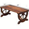 product-fancy-5e970067-9272-42ad-84ca-537111084af6 Bonnlo Outdoor Wooden Bench, with Wagon Wheel Legs, All-Weather, for 2 Person, for Garden, Lawn, Yard And Park, Rustic, 38.5''