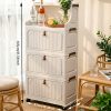 product-fancy-5ebedf20-4e6b-4419-9381-da699b8eecb4 6/5/4/3-Tier Small Apartment Suitable for bar Cabinet, for bar Furniture Set Combination, Cream Foldable Rolling Storage Cabinet, Floor-Standing Stackable Organizer, Top Open Multi-Drawer Unit, Suitable for Bar, Coffee Corner, Kitchen, Living Room