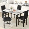 product-fancy-5f05ea00-9e0c-4f46-8177-49f640af7950 Dining Table Set For 4, Faux Marble Small Dining Room Table Set For 4, Modern Upholstered PU Leather Chairs