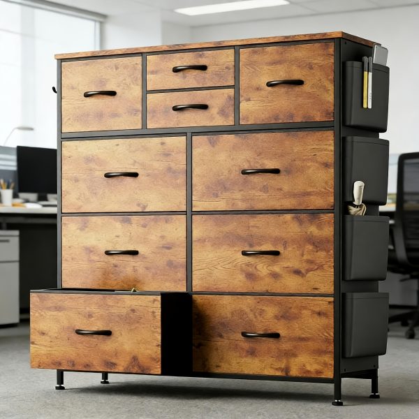 product-fancy-5f0d6d41-e3fd-4192-8460-81c3d0a3d4cd Storage Cabinet, Office File Cabinet, Large Capacity Multi-Layer Drawer And Side Storage, Side Bag, Metal Frame, Stable Storage Cabinet