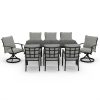 9pcs Outdoor Dining Set - Patio Dining Set for 8. Includes 1 Rectangular Table, 8 Dining Chairs with Cushions, for Lawn, Garden