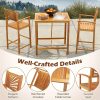 product-fancy-5f46dcc5-296d-42f2-9b2a-b82fe68e1874 LIFEZEAL 3pcs Patio Bar Table & Chairs, Outdoor Acacia Wood Bar Set w/ Slatted Seat & Tabletop, Wood Dining Bar Set w/ Appealing Backrest for Backyard, Poolside, Balcony.