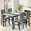 product-fancy-5f61d029-e35a-49d3-bc28-fa9627d833f9 Dining Table Set For 4, Faux Marble Small Dining Room Table Set For 4, Modern Upholstered PU Leather Chairs