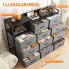 product-fancy-5f84d0bf-dd41-40a1-8480-88beebfdc978 Dresser, Dresser for Bedroom with 11 Drawers, Long Dresser TV Stand with Shelves, Wide Dressers & Chests of Drawers, Large Dresser for Bedroom Dresser with Sturdy Metal Frame & Wood Top, Grey