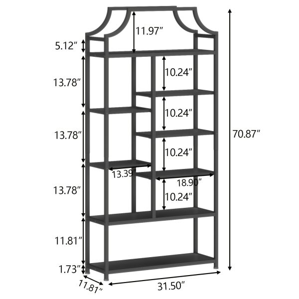 8-Tier Entryway Ladder Shelf - Tall Storage & Display Rack With White Shelves - Golden & Black Options - Perfect For Hallway, Living Room, Bedroom