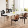 product-fancy-6076ecb4-e076-4c0d-b5ca-301fccc5f8c3 Padded Seat & Backrest - Modern Faux Leather Dining Chairs - Set Of 2 - Metal Legs with Adjustable Feet - for Kitchen, Dining Room, Office