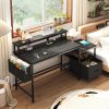 product-fancy-60c06c69-2c80-4a2a-a5ea-796eb1cb4473 Enhomee 57" Computer Desk with Drawers And Printer Space, Office Desk with Power Outlets, Home Office Desks with File Drawers Cabinet, Study Writing And Gaming Desk with Shelves Monitor Stand