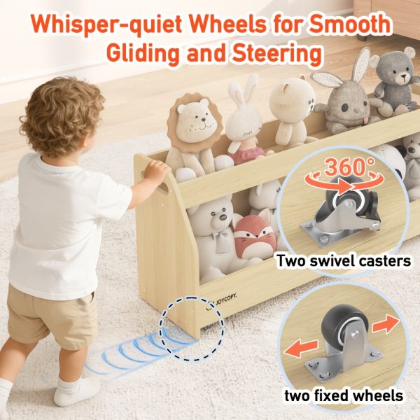 product-fancy-60f2c311-056f-4e5f-bf23-060ada17c306 Triple Combination And Book Storage Organizer With Wheels - 5-tier Bookshelf + Mobile Storage Cart With Hidden Drawers, Space-saving Wooden Storage Cabinet, Suitable For Bedrooms, Playrooms, And Nurseries.