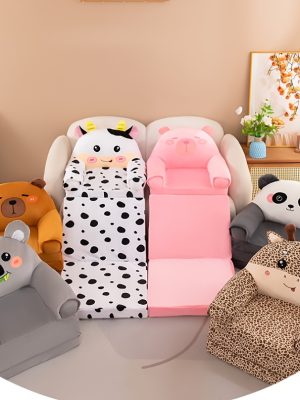 Foldable Sofa Three-Fold Comfortable Sofa Stool A Very Cute Design Removable & Washable Perfect for Living Room & Bedroom Use Halloween And Christmas Gifts