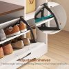 product-fancy-6102e5af-6d94-456e-ad5e-814623d05ec0 Farmhouse Entryway Organizer with Bench & Shoe Cabinet - 7 Shelves, 10 Hooks, LED Lighting, USB-Powered, White Engineered Wood Storage for Hallway, Living Room, Bedroom - Easy Assembly, No Tools Needed, Entryway Storage, Rustic Charm, Durable Construction, Home Organization, Minimalist Design, Sturdy Construction, Home Decorators
