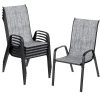 product-fancy-61b4b623-af70-48a1-b998-db31b5ef8a56 8/6pcs Patio Chairs, All Weather Textilene Fabric & Metal Frame, W/Armrests, Strenthened Iron Spacers, 330 LBS, Outdoor Chairs Set For Backyard, Poolside, Garden