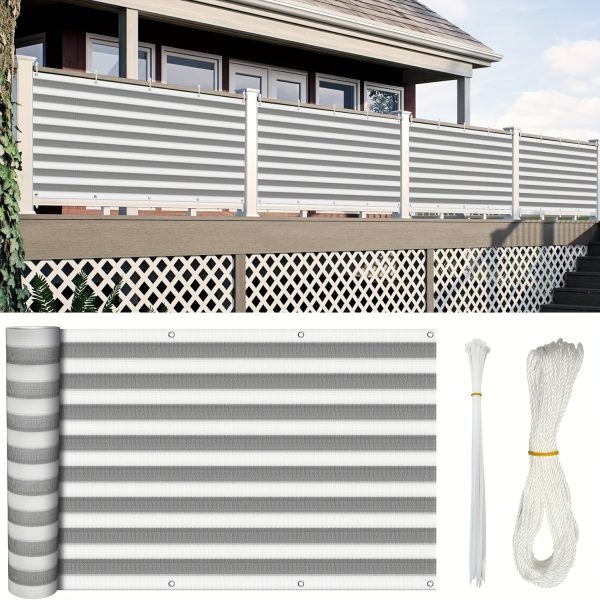 product-fancy-61ca38d3-811a-4e46-bab2-b47001ab47d4 3*16ft, Balcony Privacy Screen Fence Cover Net, Fencing Mesh Shade Net, Windproof Sun Shade, Outdoor Protection Fencing Net, Balcony Mesh Net for Patio, Fence, Backyard, Porch(Black Brown Green Gray Sand White Blue)