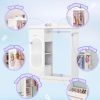 product-fancy-61d3f272-a749-41fa-b54e-d5390b556aac Kids Armoire with Jewelry Cabinet, Kids Dress Up Storage wth Shelves, Girls Wardrode Costume Organizer with Mirror, Children Closet with Armoire for Bedroom, Kids Room, Girls, Kids Room Furniture, Bedroom Storage, Stylish Kids Wardrobe, Playful Design, Hardwood Construction, Quality Wood Finish, Shelved Wardrobe, Parents Organizing, Childrens Clothing