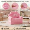 product-fancy-61db0e94-641a-4436-b0dc-a9de66be183e Kids Sofa Princess Crown Pink - 2-in-1 Flip Open Kids Couch & Lounger | Machine Washable Plush Cover & Certified Safe Foam | Dreamy Reading Nook Chair For Girls