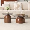 product-fancy-61e1654d-e5d7-4186-bf7a-e7b2378e9062 Nesting Coffee Table Set Of 2, Small Coffee Table for Small Spaces Apartment, Round Glass Coffee Table Set, Modern Space Saving Center Table for Living Room Balcony Office