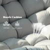 [Outdoor Rocking Chair] Outdoor Patio Rocking Chair, Oversized Papasan Rocking Chair for 2 with E-Coated Steel Frame And Thick Cushion