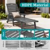 product-fancy-6206433c-c778-46c8-9024-3b7919ec21d5 2pcs HDPE Wood Grain Outdoor Chaise Lounge Chairs, 78" All-Weather Patio Poolside Loungers with Wheels & Cup Holders, 5-Position Adjustable Recliners for Backyard & Summer Relaxation