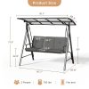 product-fancy-62186e0e-eff3-49d4-a3f4-25a711bec7df 3-Seat Porch Swing Chair with Stand - Convertible to Adult Swing Bed, Adjustable UV-Protected Canopy & Thick Cushion, 750lbs, Flat Bed (Red/Blue/Dark Gray) for Porch, Backyard, Garden & Balcony