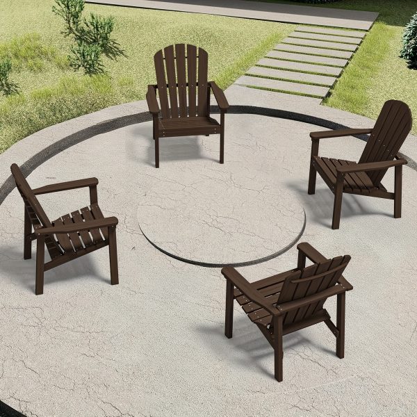 product-fancy-624a4835-05e3-4a4e-9166-90d0680687f8 Adirondack Chair, Space-Saving Stackable Design, HDPE Material Wood Grain Finish, Ergonomic Slight Tilt, Perfect for Patio Backyard Deck & Fire Pit, Dining Chair Size