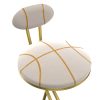 product-fancy-6268db09-ffba-4dfa-b284-4cb70f8f1c98 Pair of Contemporary Velvet Bar Stools with Counter Height, Featuring a Golden Metal Frame And S-Shaped Stripe Backrest, Upholstered Round Chairs Inspired by Basketball And Soccer, Complete with Footrest for Dining Areas, Kitchens, And Bars