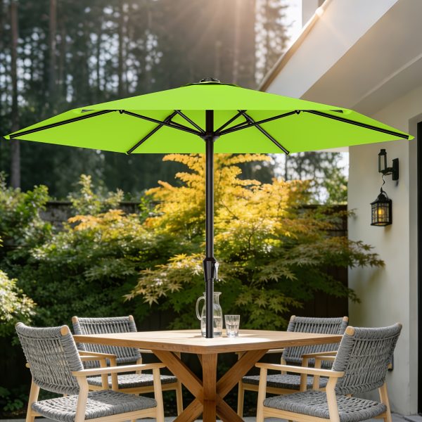 product-fancy-6276a52e-ddd8-479c-9e3f-4f47173c8206 9FT Outdoor Patio Umbrella, Market Table Umbrella with Crank & 6 Sturdy Ribs, UV Protection Windproof, Pool Umbrella Perfect for Deck, Backyard, Lawn And Garden