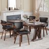 product-fancy-6276b9c9-b938-4d01-b10a-9c2717319b8a Two Ergonomic Wooden Dining Chairs, Curved Bentwood Backrest And Seat, High-Density Foam Cushion, Modern Semi-Armrest Kitchen Chair