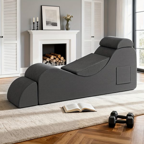 product-fancy-62d10983-a783-4174-b3b3-43f77f6ad9f8 Yoga Chair Lounge for Adult, Ergonomic Chaise Lounge Chair with Side Pocket, Headrest, Waist Pad, Ottoman, Perfect for Stretching, Massage, And Relaxation, Used In Living Room, Bedroom, Lazy Sofa, Gaming Sofa