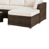 [Outdoor Love Chair] 2pcs Outdoor Love Chair, Wicker Armless Chair, Can Be Combined Sofa Conversation Set, Thick Grey Cushion With 2 Fancy Pillows, For Garden, Pool, Backyard