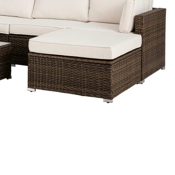 [Outdoor Love Chair] 2pcs Outdoor Love Chair, Wicker Armless Chair, Can Be Combined Sofa Conversation Set, Thick Grey Cushion With 2 Fancy Pillows, For Garden, Pool, Backyard