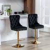 product-fancy-633717c9-7f25-4ae6-afd9-21ed0caf2e58 Thick Golden Swivel Velvet Bar Stools Adjust Seat Height From 27-35 Inches, Modern Upholstered Bar Stools with Comfortable Tufted Backs for Home Bars And Kitchen Islands (Set Of Two)