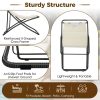 [Outdoor Folding Chair] TREXM 2pcs Outdoor Folding Chair, Rattan-Wrapped Patio Chair with Adjustable Backrest, Thick Cushion, and Detachable Headrest, for the Poolside, Beach, Backyard, Decck, and Camping