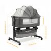 product-fancy-633a5526-580a-4bcc-9009-55ccfb5b52ab 3in 1 Baby Crib, Baby Bassinet Bedside, Bedside Crib for Baby, Adjustable Baby Bassinet with Wheels, Storage Basket, Mattress, Easy Assemble & Folding Portable Baby Cradle (Grey), Wt: 18.3 Lbs, Age: 6m+, Max Cap: 55 Lbs
