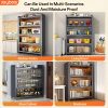 product-fancy-633f99ed-524c-47ab-83fc-25278d74d044 Heavy-Duty Metal Kitchen Cabinet with Transparent Acrylic Doors - Extra Tall Storage Shelf, Large Pantry Organizer for Kitchen, Living Room, Dining - Easy Assembly, No Power Needed (Grey, 57.1"H x 31.5"W x 12.6"D) - Ideal for Small Spaces