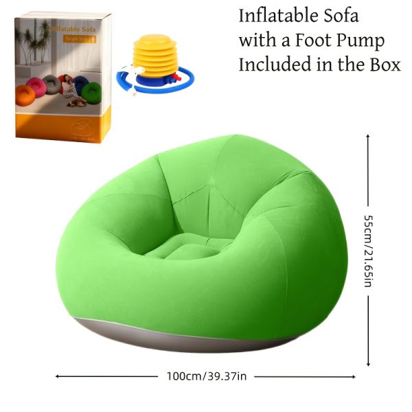 product-fancy-6342fa66-2b51-4bac-b1f9-dca37172afe2 A Comfortable Inflatable Bean Bag Sofa in Various Colors, This Portable PVC Lounge Chair Features a Velvety Surface, Suitable for Living Rooms, Bedrooms, Balconies, Reading Rooms, And Various Outdoor Activities Like Camping, Picnics