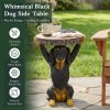 product-fancy-634e9022-95d2-4075-a4d3-3527bcf980a4 22.17"H Black Dog Side Table Pedestal End Table Stool, MGO Dog Statue Hand Painted Sculpture for Home, Office, Living Room & Outdoor Decor