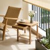 product-fancy-6378664a-3527-4ae1-a413-5d423b420428 1pc 18 Inches Classical Square Side Table with Drawer 2-Tier End Table with Open Rattan Storage Shelf Solid Wood Sofa Table for Small Space, Living Room, Bedroom, Natural/ Black