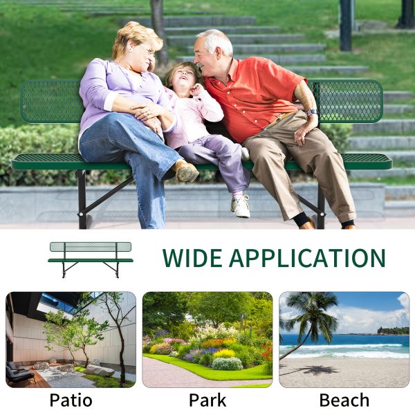Sturdy Outdoor Metal Park ing, Offered in 4/6/8 Feet, Outdoor with Back Support And Portable Structure, Commercial ing for Shopping Centers, Retail Stores, Parks, And Patios