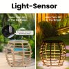 [Outdoor Patio Set] 3pcs All-Weather Outdoor Patio Furniture Set Suitable for Garden, Balcony & Poolside - Metal Frame Wicker Rattan Conversation Set with Cushions & Coffee Table, -Filled Chairs (Green)