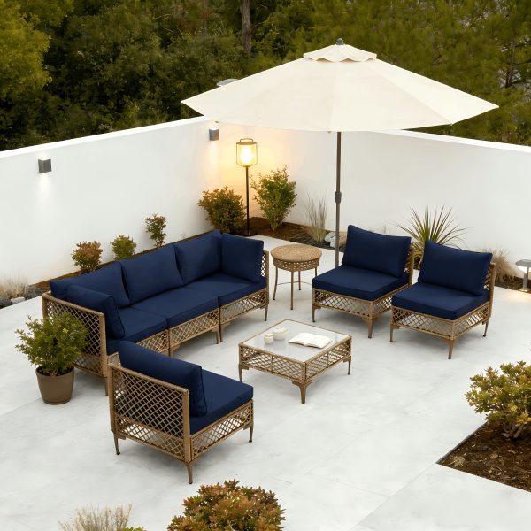 product-fancy-63e4e7b2-4526-4cdb-86e3-f1525a7b6136 7pcs Outdoor Wicker Patio Furniture Set, Rattan Sectional Sofa with Cushions And Coffee Table, Suitable for Backyard, Poolside, Porch, Garden, Sectional Patio Furniture, Patio Table, Outdoor Table, L-shaped Patio Sofa Set