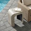 product-fancy-6418d5c2-7338-4b77-9aba-cb9c9bb07837 17.7" U-Shaped Magnesium Oxide Side Table, Modern Curved End Table In Grey Or White - Sculptural Accent Table For Living Room, Bedroom, Balcony - Plant Stand, Nightstand