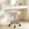 Adjustable Rolling Saddle Stool for Salons And Spas - Oval Beauty Chair on Wheels for Hair Stylists And Nail Technicians, Ideal for Salon Furniture, Spa Seating, And Comfortable Mobile Seating with Back Support