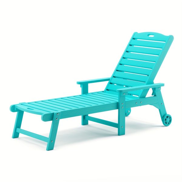 product-fancy-643a6563-2f70-439b-9b77-ce78f9c4d8ce Chaise Lounge Chair Outdoor, HDPS Material, Outdoor Pool Lounge Chairs with 5-Position Backrest, Patio Lounge Chair with Wheels for Outside, Poolside, Beach